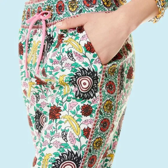 Alice + Olivia Floral Slim Jogger Pants Size Small Drawstring Elastic Waist - Picture 2 of 9
